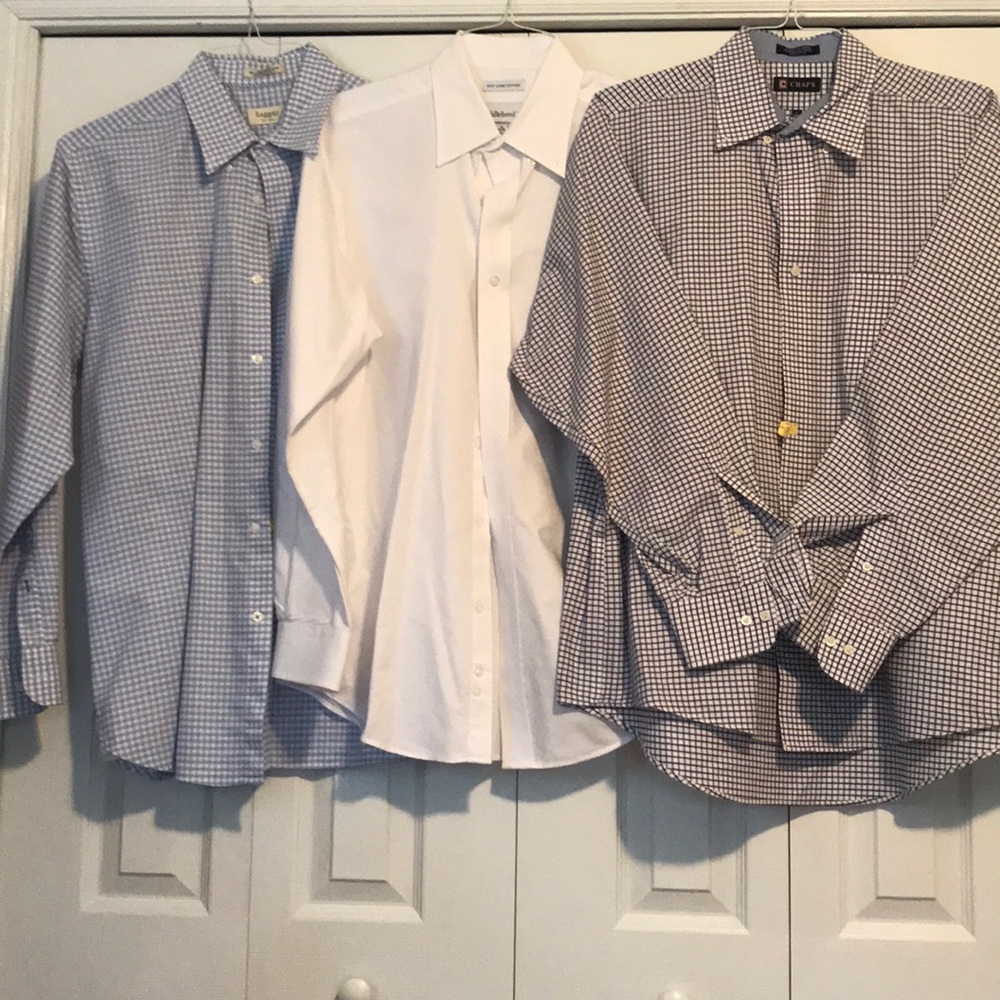 Lot of 3 Men’s 16- 16 1/2 Oxford Dress Shirts